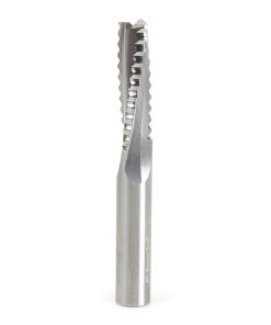 46129 CNC Solid Carbide Roughing Spiral 3 Flute Chipbreaker 3/8 Dia x 1-1/4 x 3/8 Inch Shank Up-Cut Router Bit