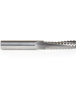 46129 CNC Solid Carbide Roughing Spiral 3 Flute Chipbreaker 3/8 Dia x 1-1/4 x 3/8 Inch Shank Up-Cut Router Bit