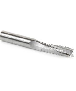 46129 CNC Solid Carbide Roughing Spiral 3 Flute Chipbreaker 3/8 Dia x 1-1/4 x 3/8 Inch Shank Up-Cut Router Bit