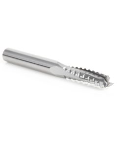 46141 CNC Solid Carbide Roughing Spiral 3 Flute Chipbreaker 1/4 Dia x 7/8 x 1/4 Inch Shank Up-Cut Router Bit