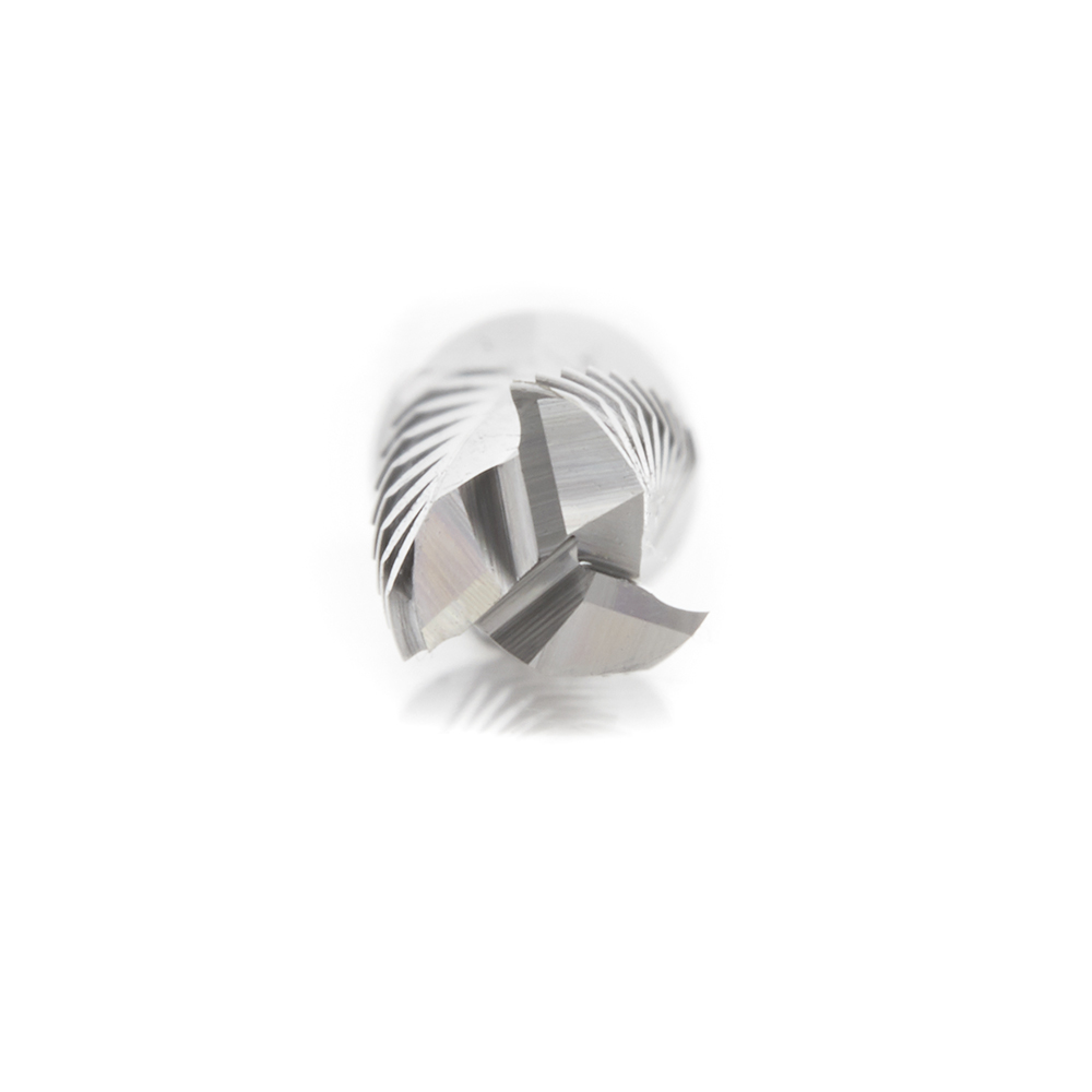 46141 CNC Solid Carbide Roughing Spiral 3 Flute Chipbreaker 1/4 Dia x 7/8 x 1/4 Inch Shank Up-Cut Router Bit