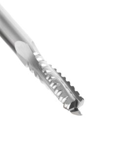 46141 CNC Solid Carbide Roughing Spiral 3 Flute Chipbreaker 1/4 Dia x 7/8 x 1/4 Inch Shank Up-Cut Router Bit