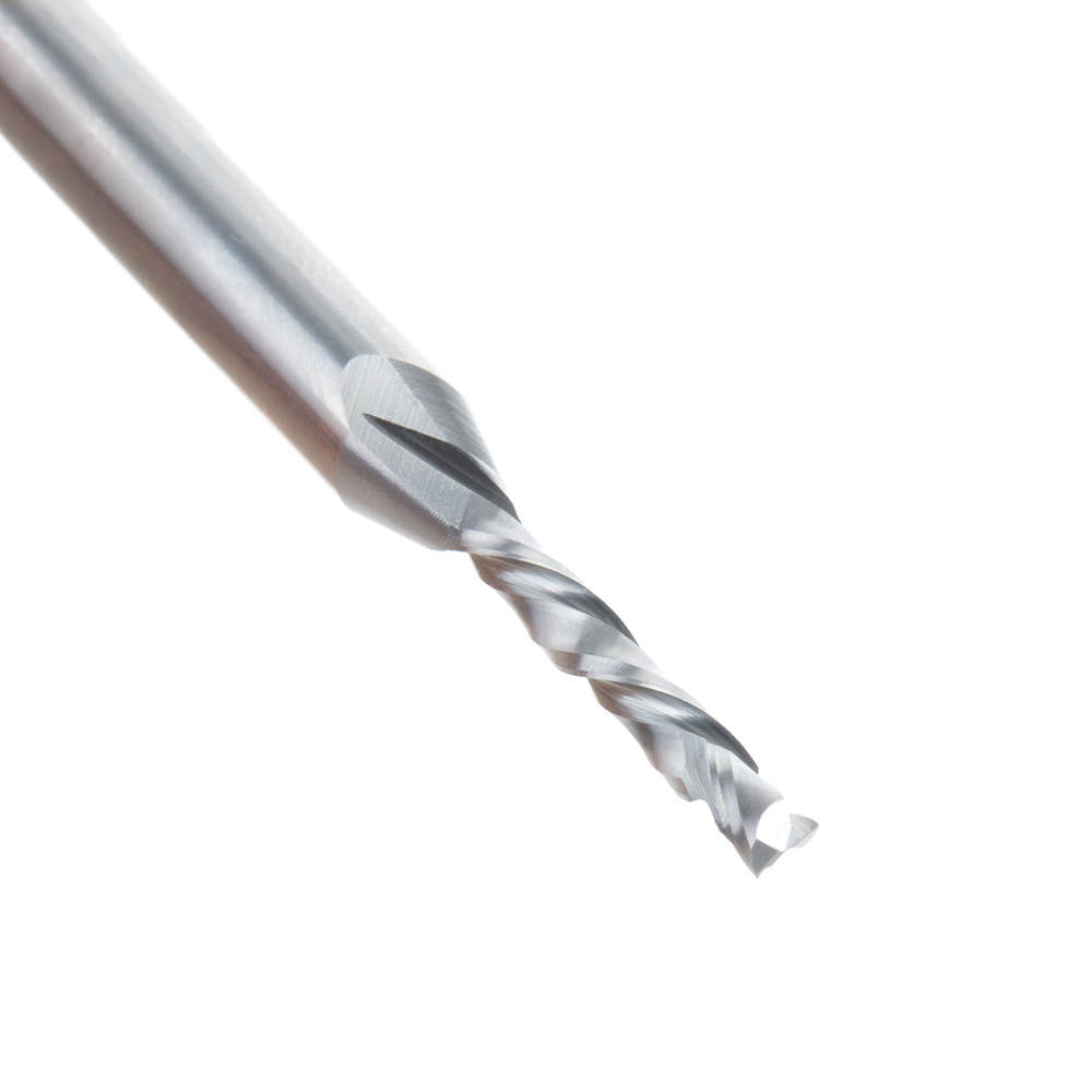 46176 CNC Solid Carbide Compression Spiral 1/8 Dia x 13/16 x 1/4 Inch Shank