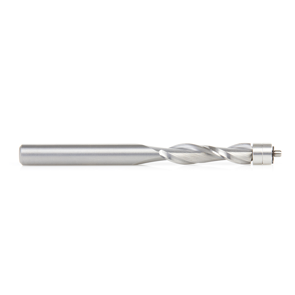 46197 Solid Carbide UltraTrim Spiral 1/4 Dia x 1 Inch x 1/4 Shank with Double Ball Bearing Up-Cut