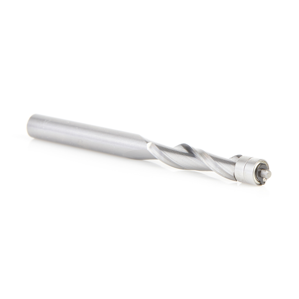 46197 Solid Carbide UltraTrim Spiral 1/4 Dia x 1 Inch x 1/4 Shank with Double Ball Bearing Up-Cut