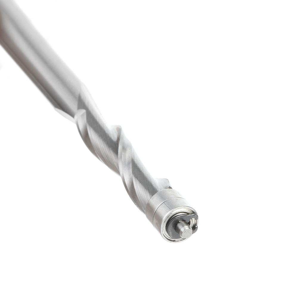 46197 Solid Carbide UltraTrim Spiral 1/4 Dia x 1 Inch x 1/4 Shank with Double Ball Bearing Up-Cut