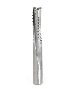 46223 CNC Solid Carbide Roughing Spiral 3 Flute Chipbreaker 3/8 Dia x 1-1/4 x 3/8 Inch Shank Down-Cut Router Bit
