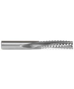 46223 CNC Solid Carbide Roughing Spiral 3 Flute Chipbreaker 3/8 Dia x 1-1/4 x 3/8 Inch Shank Down-Cut Router Bit