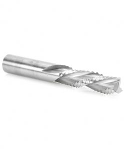 46224 CNC Solid Carbide Roughing Spiral 3 Flute Chipbreaker 1/2 Dia x 1-5/8 x 1/2 Inch Shank Down-Cut Router Bit
