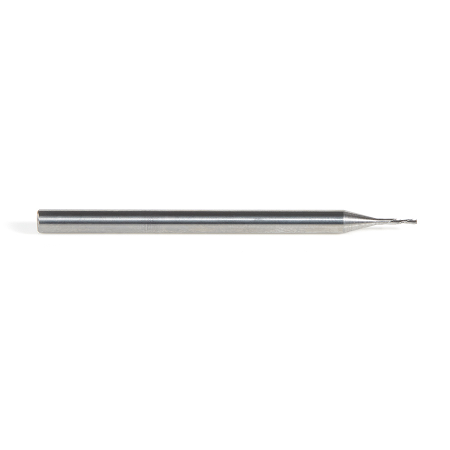 46229 Solid Carbide Spiral Plunge 1/32 Dia x 1/8 x 1/8 Shank x 2 Inch Long Down-Cut