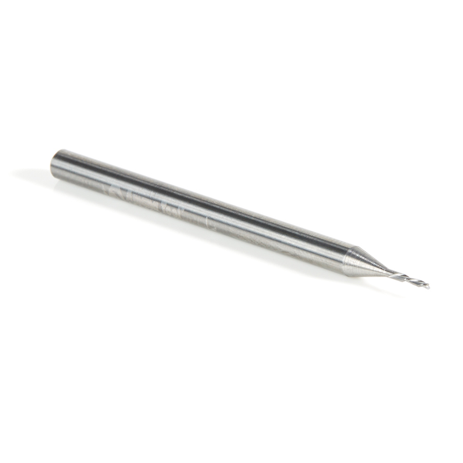 46229 Solid Carbide Spiral Plunge 1/32 Dia x 1/8 x 1/8 Shank x 2 Inch Long Down-Cut