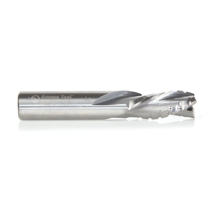46232 CNC Solid Carbide Spiral Flute Roughing/Finishing with Chipbreaker 1/2 Dia x 1-1/8 x 1/2 Inch Shank Down-Cut Router Bit