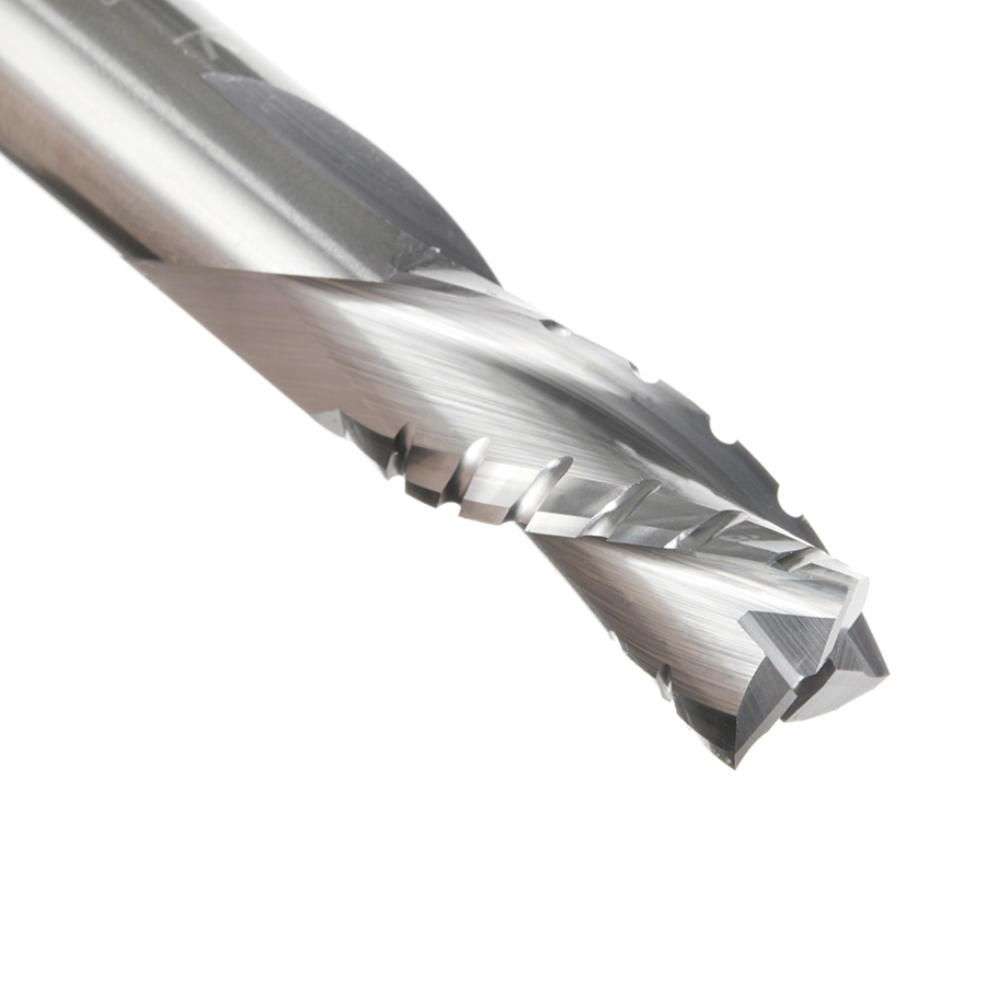 46232 CNC Solid Carbide Spiral Flute Roughing/Finishing with Chipbreaker 1/2 Dia x 1-1/8 x 1/2 Inch Shank Down-Cut Router Bit