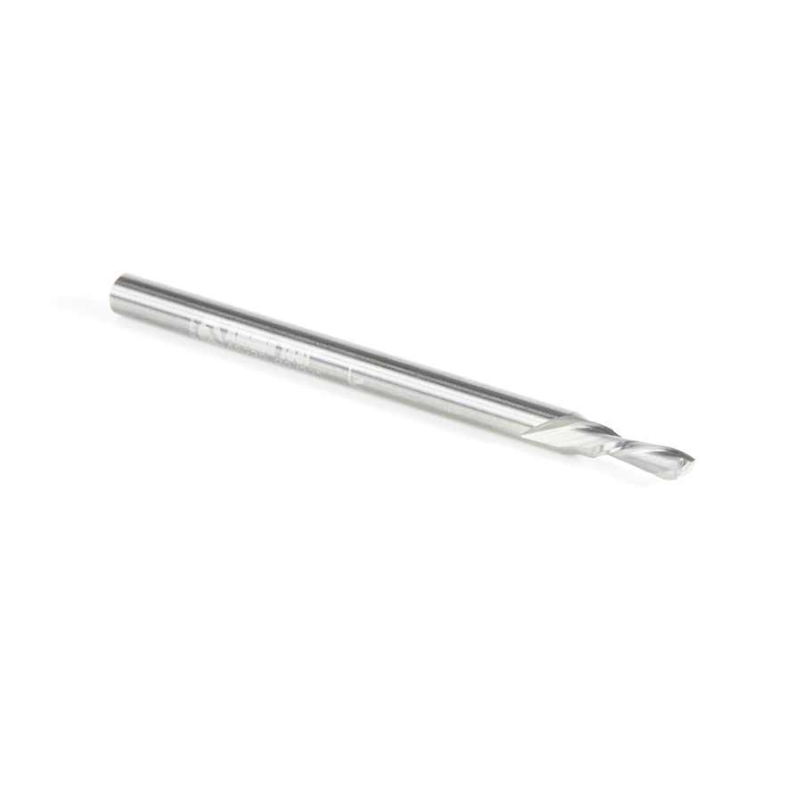 46239 Solid Carbide Spiral Plunge 3/32 Dia x 1/4 x 1/8 Shank x 2 Inch Long Down-Cut