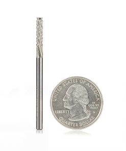 46260 Solid Carbide CNC Spiral Carbon Graphite & Carbon Fiber Panel Cutting 1/8 Dia x 1/2 x 1/8 Shank x 2 Inch Long Down-Cut Router Bit