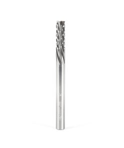 46264 Solid Carbide CNC Spiral Carbon Graphite & Carbon Fiber Panel Cutting 1/4 Dia x 3/4 x 1/4 Shank x 3 Inch Long Down-Cut Router Bit
