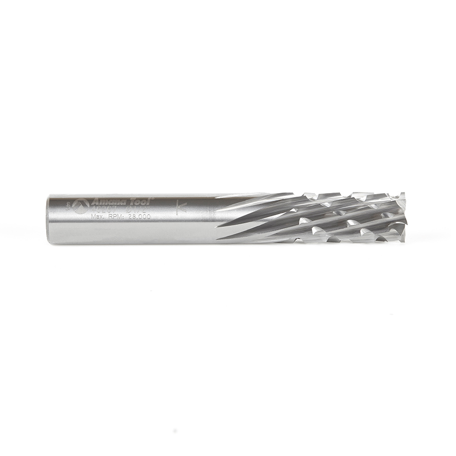46267 Solid Carbide CNC Carbon Graphite & Spiral Carbon Fiber Panel Cutting 1/2 Dia x 1-1/8 x 1/2 Shank x 3-1/2 Inch Long Down-Cut Router Bits