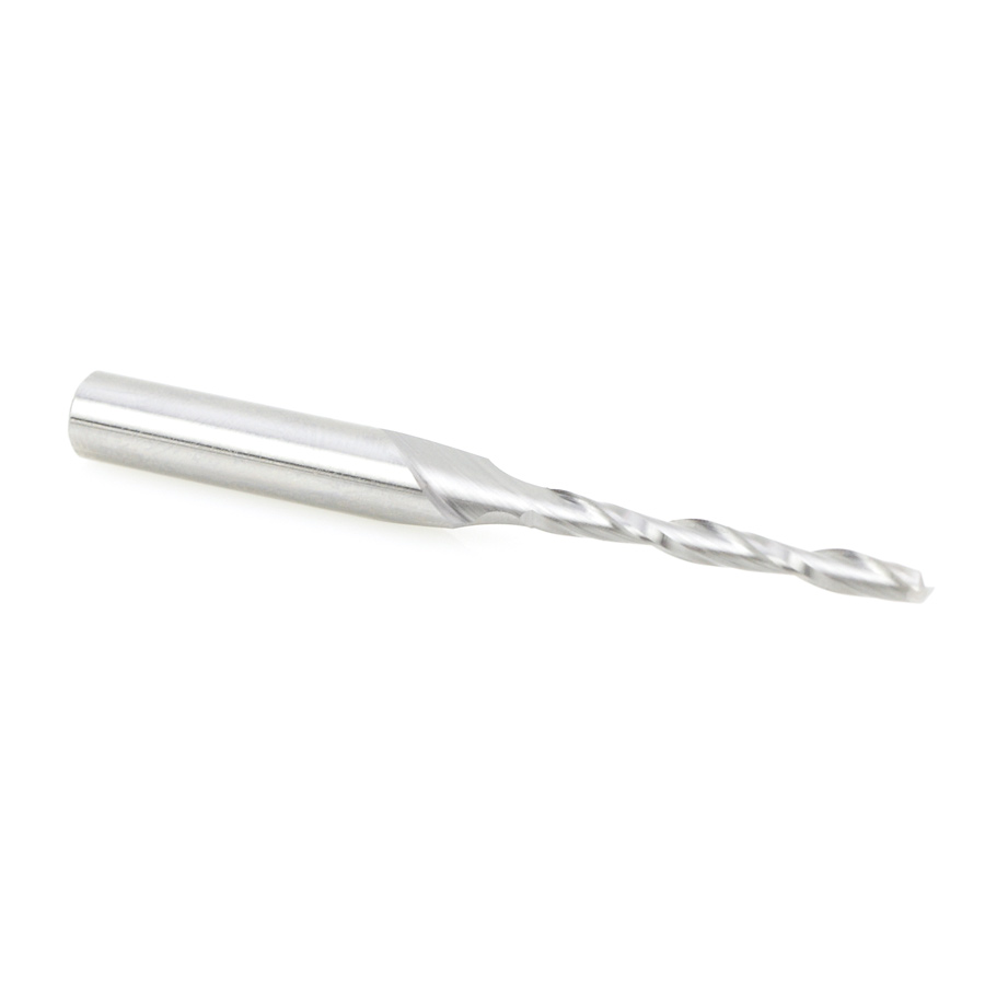 46270 Solid Carbide CNC Foam Cutting Up-Cut Square End Spiral 1/8 Dia x 1-1/8 x 1/4 Shank x 2-1/2 Inch Long Router Bit