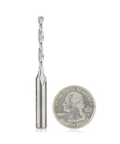 46270 Solid Carbide CNC Foam Cutting Up-Cut Square End Spiral 1/8 Dia x 1-1/8 x 1/4 Shank x 2-1/2 Inch Long Router Bit
