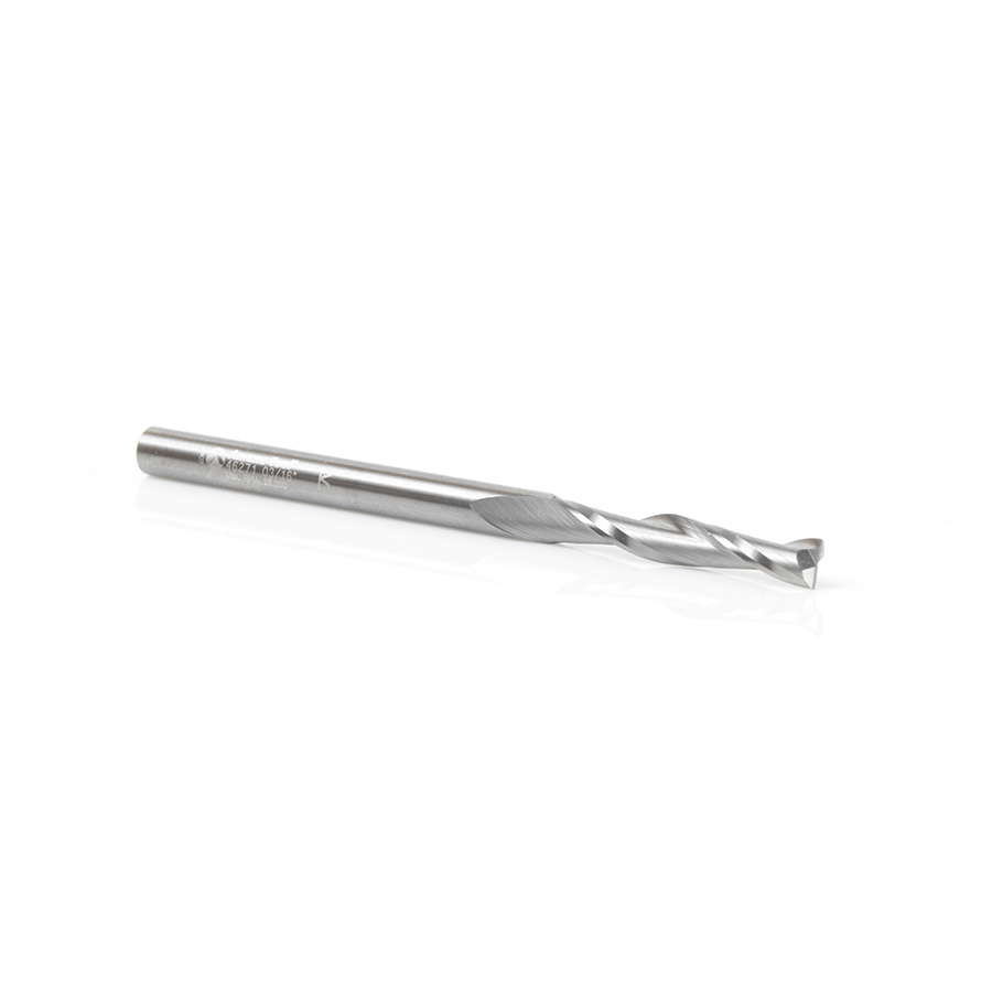 46271 Solid Carbide CNC Foam Cutting Up-Cut Square End Spiral 3/16 Dia x 1-1/8 x 3/16 Shank x 3 Inch Long Router Bit