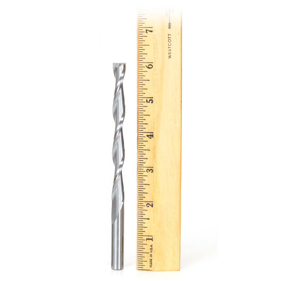 46277 Solid Carbide CNC Foam Cutting Up-Cut Square End Spiral 3/8 Dia x 4 x 3/8 Shank x 6 Inch Long Router Bit