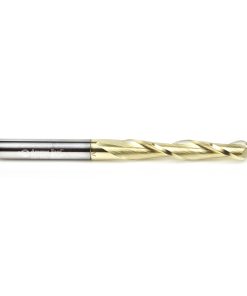 46294 CNC 2D and 3D Carving 0.10 Deg Straight Angle Ball Tip 1/4 Dia x 1/8 Radius x 1-1/2 x 1/4 Shank x 3 Inch Long x 2 Flute Solid Carbide ZrN Coated Router Bit