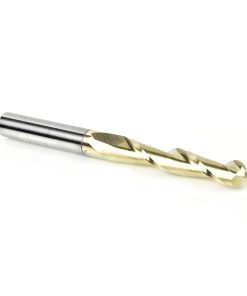 46294 CNC 2D and 3D Carving 0.10 Deg Straight Angle Ball Tip 1/4 Dia x 1/8 Radius x 1-1/2 x 1/4 Shank x 3 Inch Long x 2 Flute Solid Carbide ZrN Coated Router Bit