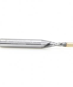46296 Solid Carbide UltraTrim Spiral 1/8 Dia x 3/8 x 1/4 Inch Shank with Brass Pilot Guide Down-Cut