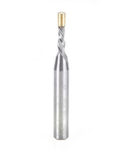 46296 Solid Carbide UltraTrim Spiral 1/8 Dia x 3/8 x 1/4 Inch Shank with Brass Pilot Guide Down-Cut