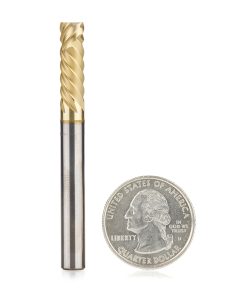46302 CNC Compression Solid Carbide ZrN Coated Honeycomb Cutting 1/4 Dia x 3/4 x 1/4 Shank x 6-Flute