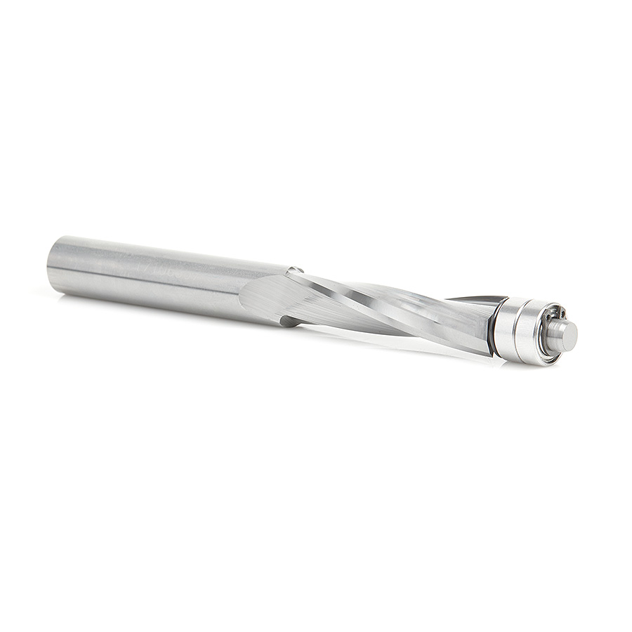 46304 Solid Carbide UltraTrim Spiral 1/2 Dia x 2 Inch x 1/2 Shank with Double Lower Ball Bearing Up-Cut