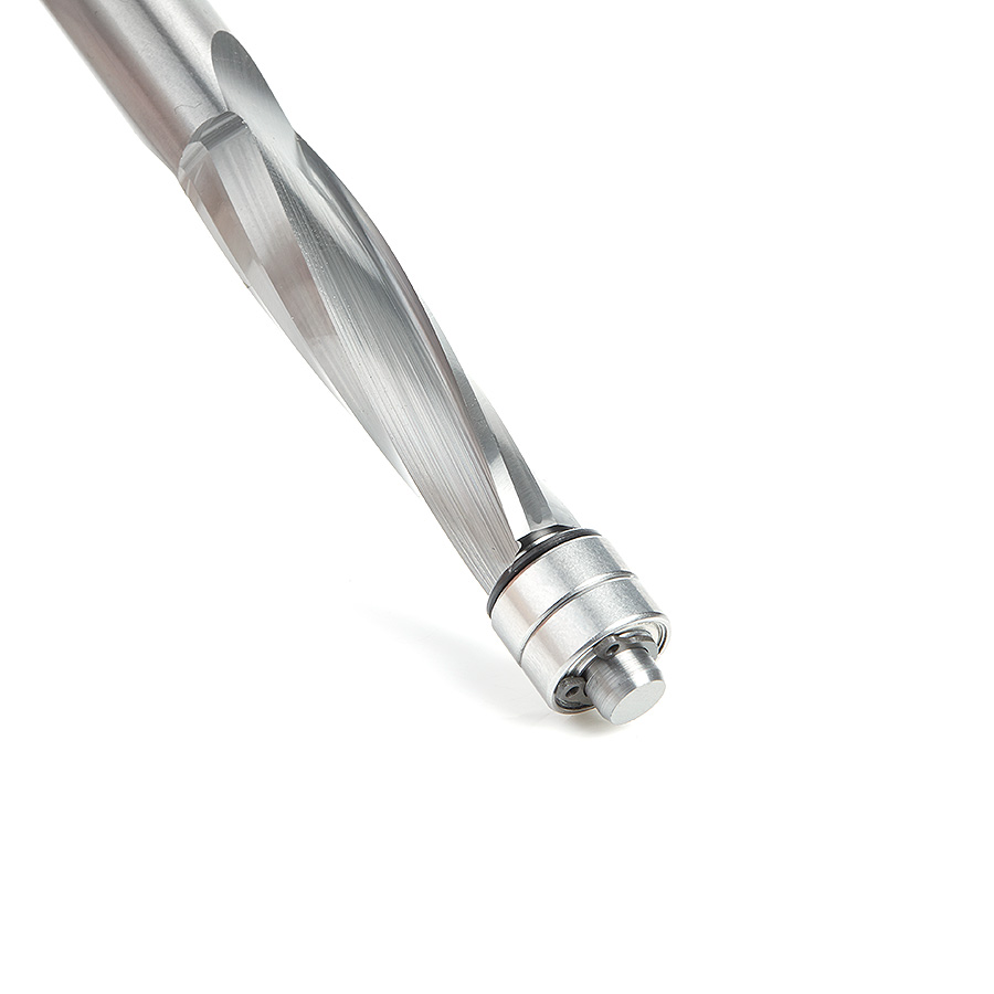 46304 Solid Carbide UltraTrim Spiral 1/2 Dia x 2 Inch x 1/2 Shank with Double Lower Ball Bearing Up-Cut