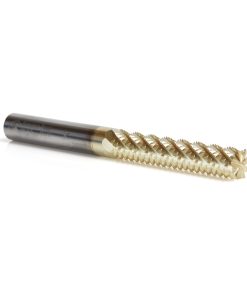 46305 CNC Solid Carbide ZrN Coated Honeycomb Cutting Hogger 3/8 Dia x 2 x 3/8 Shank x 4 Inch Long x 8-Flute