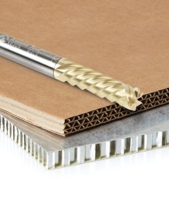 46308 CNC Compression Solid Carbide ZrN Coated Honeycomb Cutting 3/8 Dia x 1-1/4 x 3/8 Shank x 6-Flute