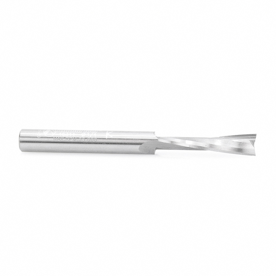 46311 Solid Carbide Slow Spiral O Flute Acrylic Cutting 1/4 Dia x 1 Inch x 1/4 Shank Up-Cut Router Bit