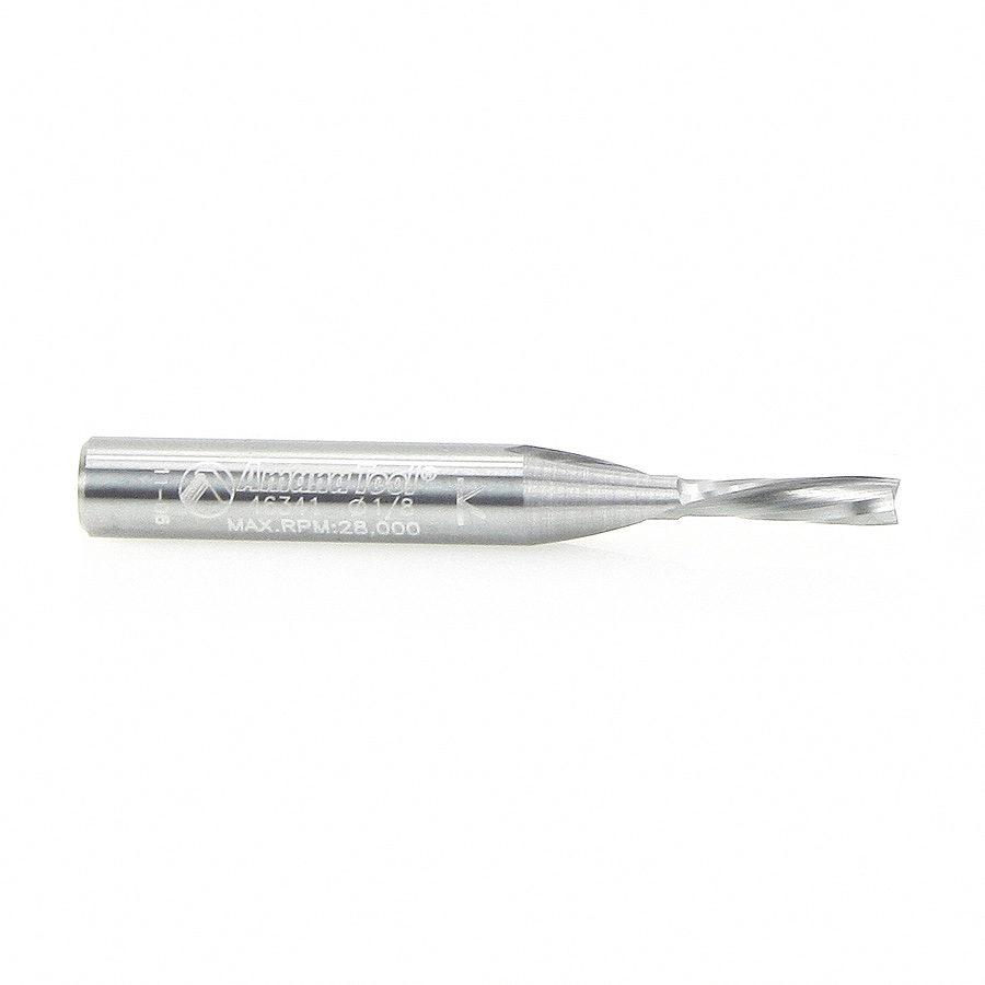 46341 Solid Carbide Spiral Plunge for Solid Wood 1/8 Dia x 1/2 x 1/4 Inch Shank Down-Cut
