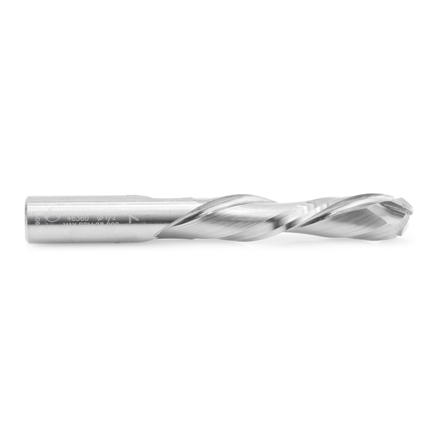 46360 CNC Solid Carbide Mortise Compression Spiral 1/2 Dia x 2-1/8 x 1/2 Inch Shank