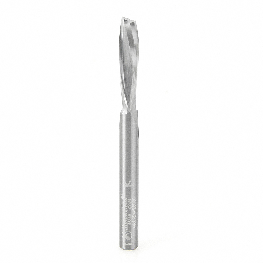 46365 Solid Carbide Spiral Plunge for Solid Wood 1/4 Dia x 1-1/8 x 1/4 Inch Shank Down-Cut