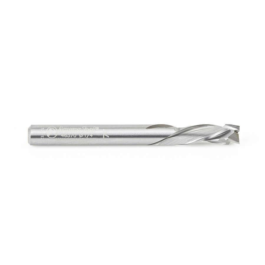 46370 Solid Carbide Compression Spiral 1/4 Dia x 5/8 x 1/4 Shank x 2-1/2 Inch Long CNC Nesting Router Bit