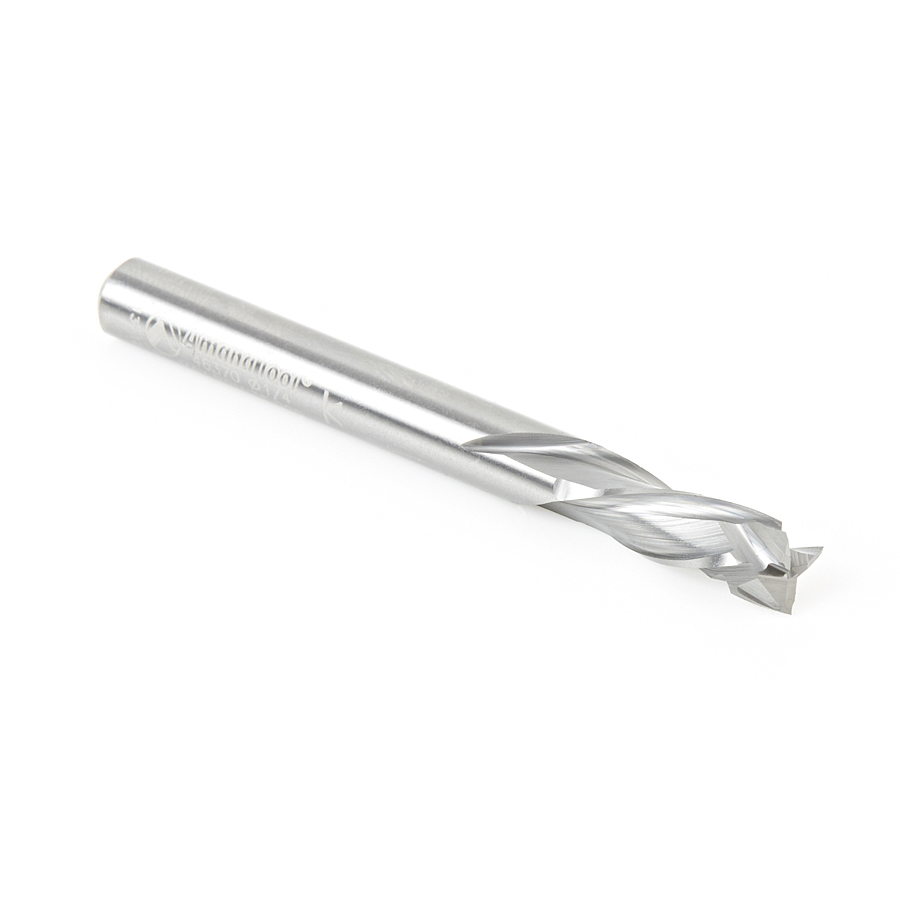 46370 Solid Carbide Compression Spiral 1/4 Dia x 5/8 x 1/4 Shank x 2-1/2 Inch Long CNC Nesting Router Bit