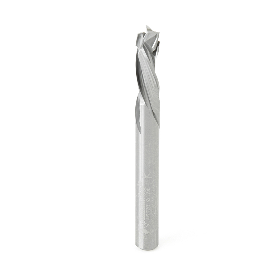 46370 Solid Carbide Compression Spiral 1/4 Dia x 5/8 x 1/4 Shank x 2-1/2 Inch Long CNC Nesting Router Bit