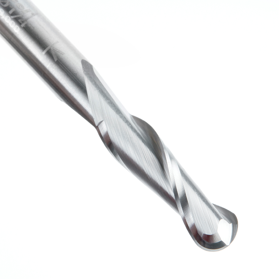 46379 Solid Carbide Up-Cut Spiral Ball Nose 1/8 Radius x 1/4 Dia x 7/8 x 1/4 Shank x 2-1/2 Inch Long x 2 Flute Router Bit