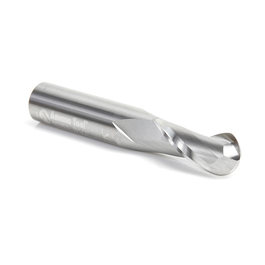 46383 Solid Carbide Up-Cut Spiral Ball Nose 1/4 Radius x 1/2 Dia x 1-1/8 x 1/2 Shank x 3 Inch Long x 2 Flute Router Bit
