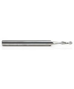 46385 Solid Carbide Up-Cut Spiral Ball Nose 1/16 Radius x 1/8 Dia x 1/2 x 1/4 Shank x 3 Inch Long x 2 Flute Router Bit