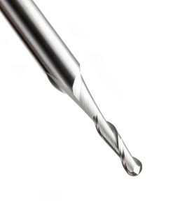 46385 Solid Carbide Up-Cut Spiral Ball Nose 1/16 Radius x 1/8 Dia x 1/2 x 1/4 Shank x 3 Inch Long x 2 Flute Router Bit