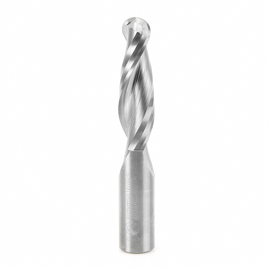 46386 CNC Solid Carbide Up-Cut Ball Nose Spiral 5/8 Dia x 2-1/8 x 5/8 Shank Router Bit