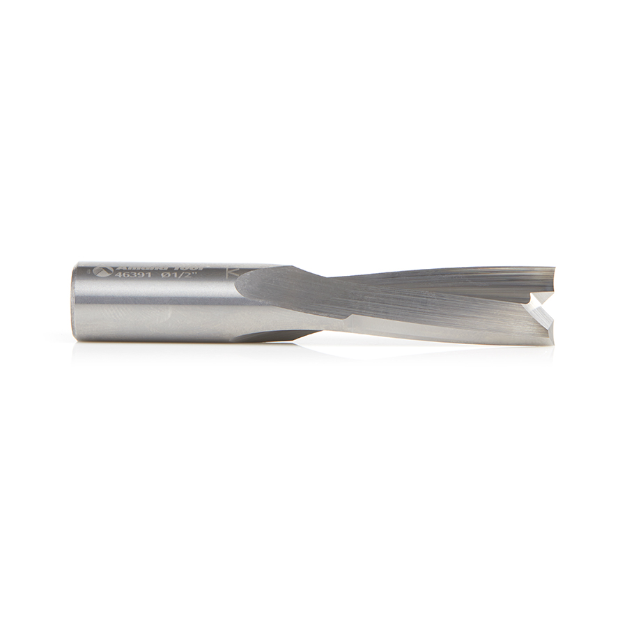 46391 Solid Carbide Slow Spiral O Flute Acrylic Cutting 1/2 Dia x 1-1/4 Inch x 1/2 Shank Up-Cut Router Bit