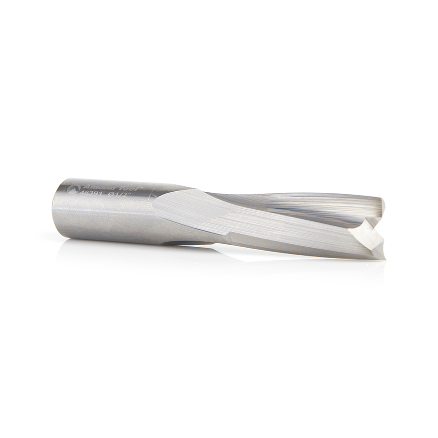 46391 Solid Carbide Slow Spiral O Flute Acrylic Cutting 1/2 Dia x 1-1/4 Inch x 1/2 Shank Up-Cut Router Bit