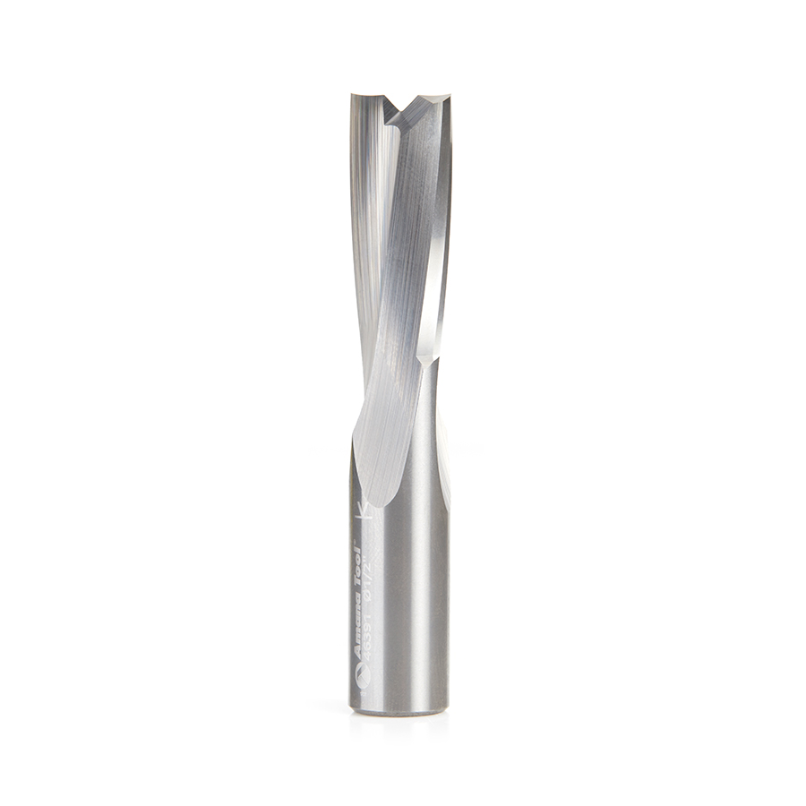 46391 Solid Carbide Slow Spiral O Flute Acrylic Cutting 1/2 Dia x 1-1/4 Inch x 1/2 Shank Up-Cut Router Bit