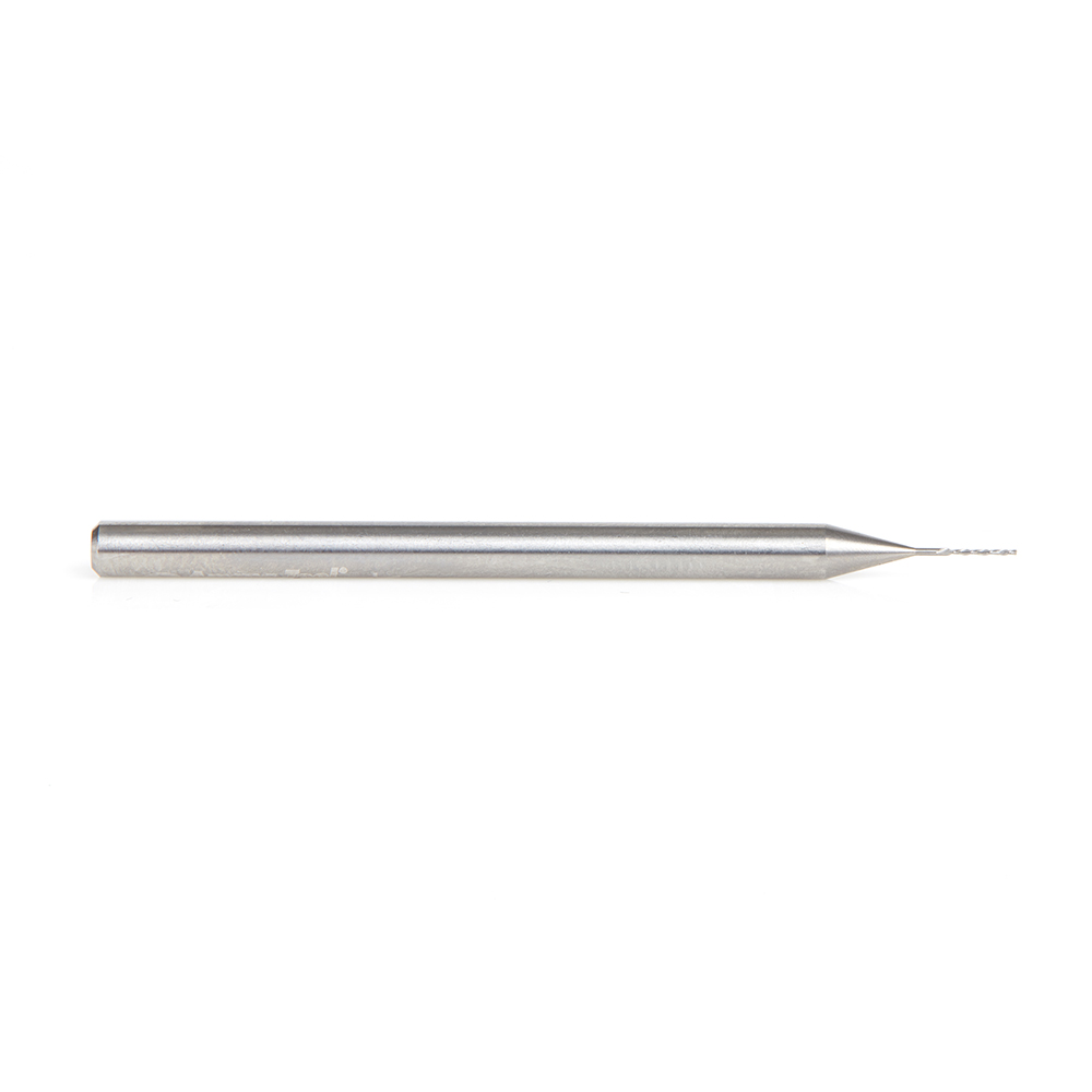 46402 Solid Carbide Spiral Plunge 1/64 Dia x 3/32 x 1/8 Shank x 2 Inch Long Down-Cut